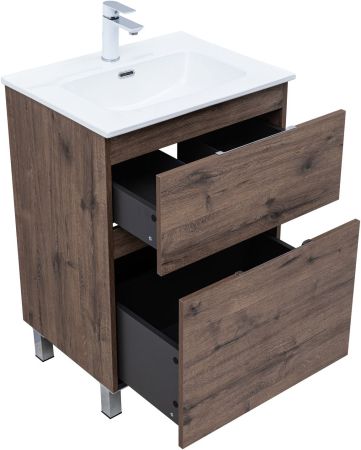Тумба под раковину Aquanet Алвита New 60 напольная, дуб веллингтон табак, артикул 00344127