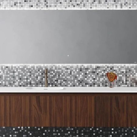 SALINI Зеркало для ванны OMBRA с LED подсветкой 1200х700х25 мм, влагостойкое AGC Сrystalvision, сенс выкл, крепления,обогрев, антизапот