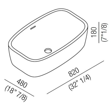 Agape Deep Раковина накладная 82x48x18 см, без отв., цвет: белый, артикул ACER0800Z *0