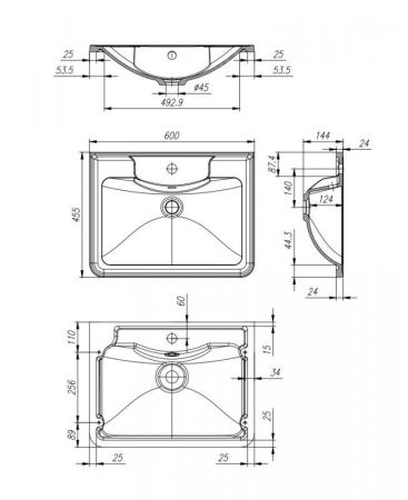 Мебель для ванной комнаты BELBAGNO ALBANO-600-2C-PIA, артикул ALBANO-600-2C-PIA-BL