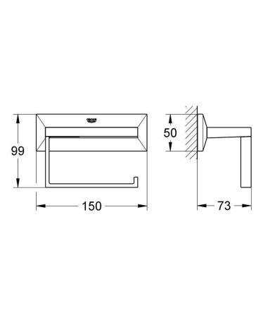 Держатель для туалетной бумаги GROHE Allure Brilliant без крышки, хром (40499000)