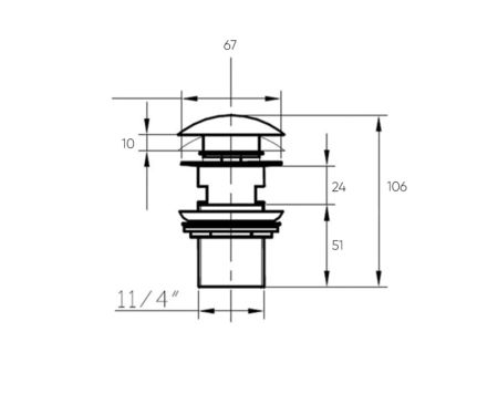 Донный клапан Bronze de Luxe 1002/1GR, серый, артикул 1002/1GR