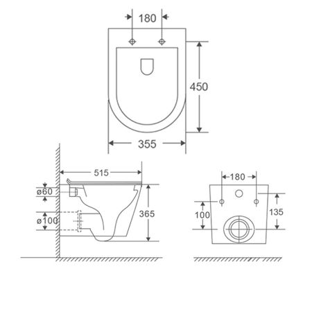 Унитаз подвесной Terminus Классик (Торнадо 3.0) 02SW51x35W, белый