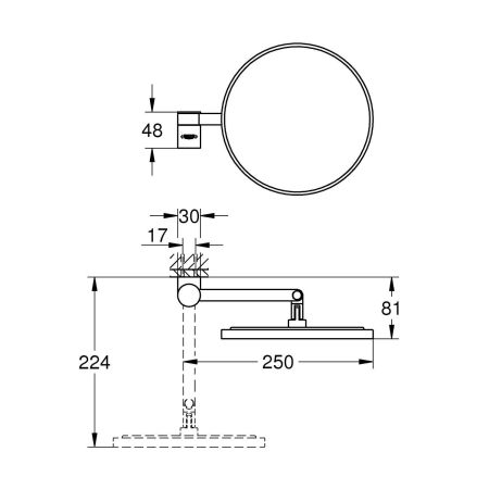 Косметическое зеркало GROHE Selection, хром (41077000)