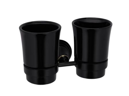 Стакан для зубных щеток Fixsen Luksor FX-71607B Черный Золото, артикул FX-71607B