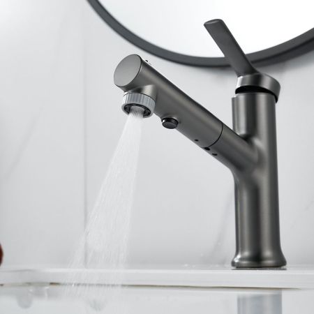 Смеситель для раковины многофункциональный Raffine F281T, оружейная сталь, артикул F281T