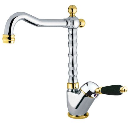 Смеситель для раковины Fiore IMPERIAL BLACK 89CO2245, хром/золото