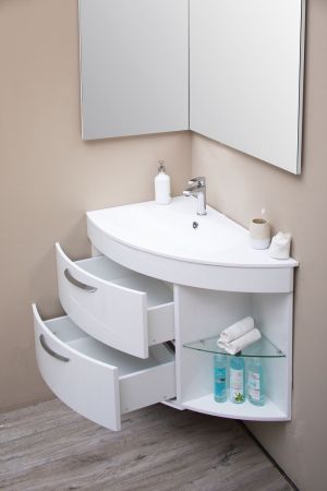 Тумба для ванной без раковины De Aqua Трио 90 Люкс L белая, артикул 197201