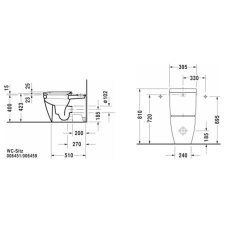 Duravit Happy D2 Унитаз моноблок, 36,5х63 см, цвет белый, с креплением, артикул 2134090000