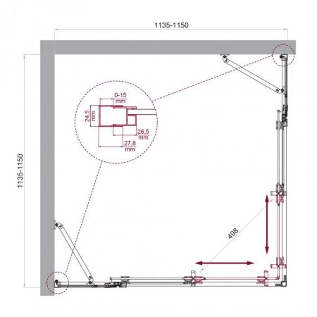 LUCE-A-22-100+30-C-Cr Душевой уголок, артикул LUCE-A-22-100+30-C-Cr