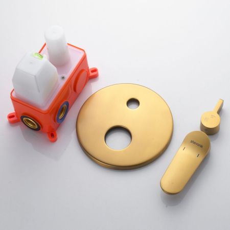 Душевая система встраиваемая Shevanik S4335G, золотой сатин