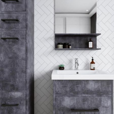 Тумба под раковину напольная Бриклаер ЧИЛИ цемент, 60 см, артикул 4627125415210