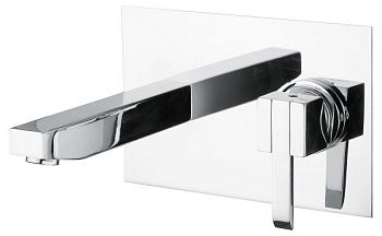 Emmevi Sicily, встраиваемый в стену однорычажный смеситель для раковины на панели, без донного клапана, цвет хром