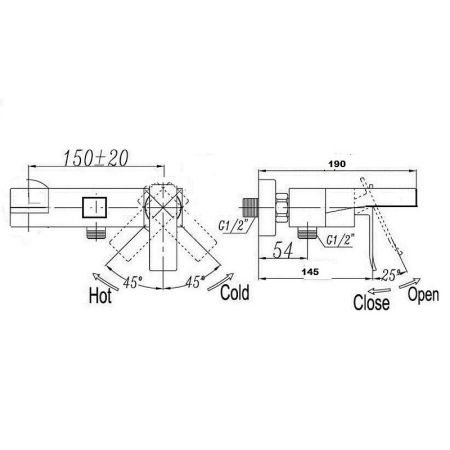 Смеситель для ванны Bronze de Luxe Grani TB980 Хром, артикул TB980