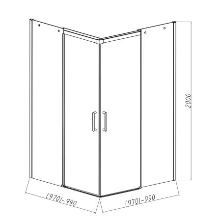 Душевые уголки Vincea Душевой уголок Dice VSS-4D100CL, 1000*1000, хром, стекло прозрачное,, артикул VSS-4D100CL