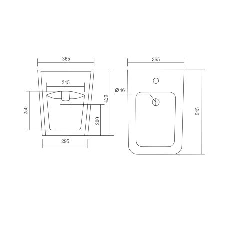 Биде напольное AQUATEK ЛИБРА AQ1266-00, 545*365*420 мм, цвет белый, артикул AQ1266-00