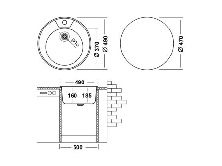 Кухонная мойка UKINOX Фаворит FAL490 -GT8K 0C, 49*49, артикул FAL490 -GT8K 0C