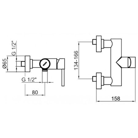 Смеситель для душа Webert Elio EL870102345, никель, артикул EL870102345