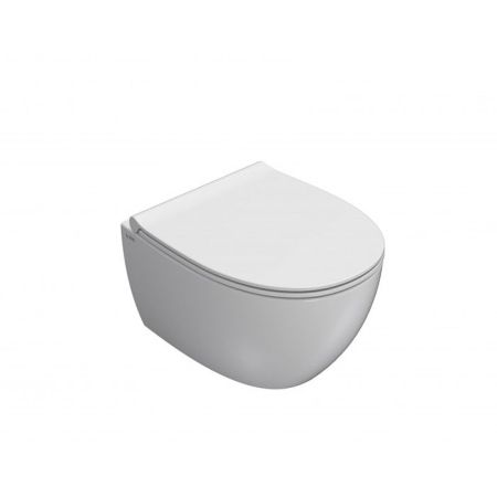 GLOBO 4ALL Унитаз подвесной БЕЗОБОДКОВЫЙ 48*37 см, с системой скрытого крепежа, цвет белый, артикул MDS04.BI