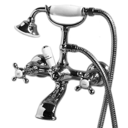 Devon&Devon Austin Смеситель для ванны настенный  с лейкой и шлангом, цвет хром, артикул UTAU933CR