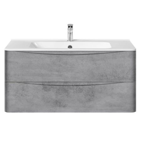 База под раковину Paola 1000 подвесная, 2 выкатных ящика soft close, Beton, артикул VMC-2P100BT