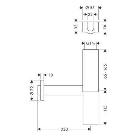 AX  Дизайнерский сифон Flowstar, 1¼’, цвет шлифованный никель, артикул 51303820