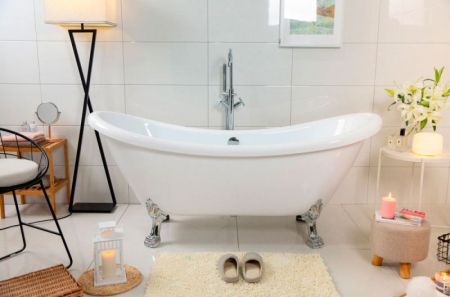 Акриловая ванна Swedbe Vita 176x72 8818CH без гидромассажа ножки Хром, артикул 8818CH