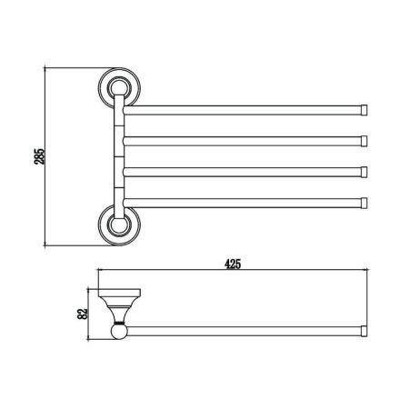 Полотенцедержатель Savol S-06804A, хром, артикул S-06804A