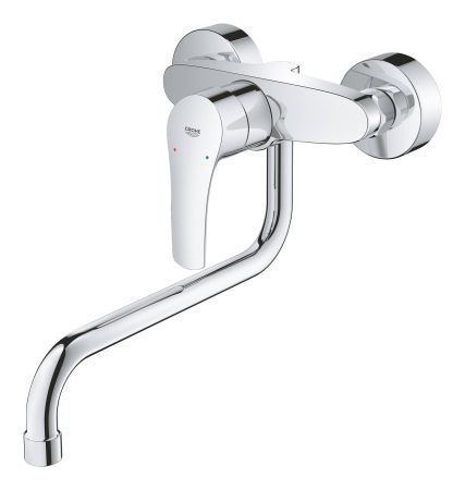 Смеситель для кухни GROHE Eurosmart 2021, настенный монтаж, вынос излива 277 мм, хром (32224003), артикул 32224003