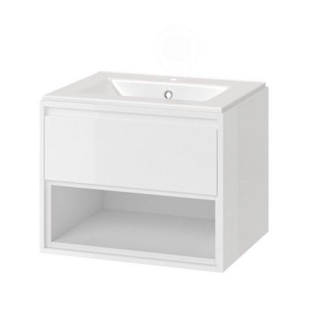 Тумба под раковину EXCELLENT Tuto 60 см (белый/белый), 1 ящик, артикул MLEX.0101.600.WHWH