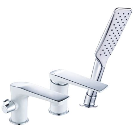 Смеситель на борт ванны Lemark Allegro LM5945CW Хром Белый, артикул LM5945CW