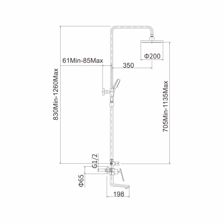 Душевая система FASHUN A2481-8, хром/белый
