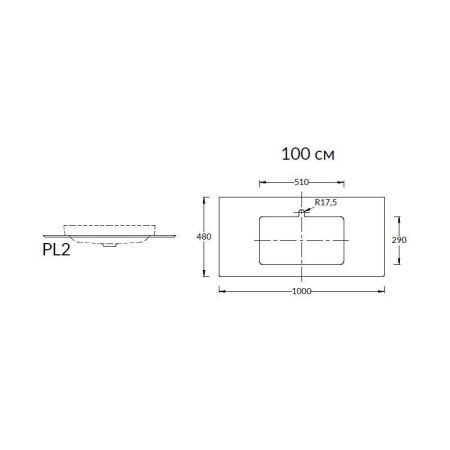 Спец. изделие декоративное из керамогранита Про Дабл 100, серое, артикул PL2.DD500600R\100