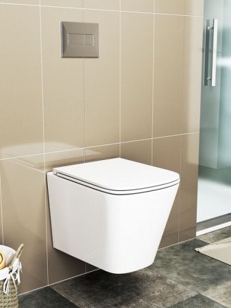 Унитаз подвесной Maretti Umbria безободковый с микролифтом, UM10PBM08-844, белый, артикул UM10PBM08-844