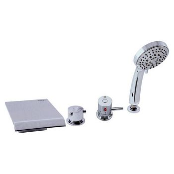 См-ль для ванны на 4- отверстия.Переключатель керамический MD0448.5, душевой шланг с пружиной  2м Те