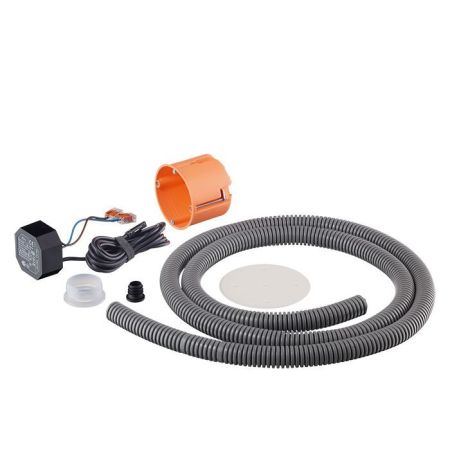 Комплект для встраивания гигиенического смыва, Duravit, DuraSystem, с питанием от сети. В комплекте-скрытый блок питания 100-240 В AC 50/60 Гц с кабелем для подключения, розетка для скрытой проводки для просверленного отверстия ø 68 мм, крышка для скрытог, артикул WD6004000000