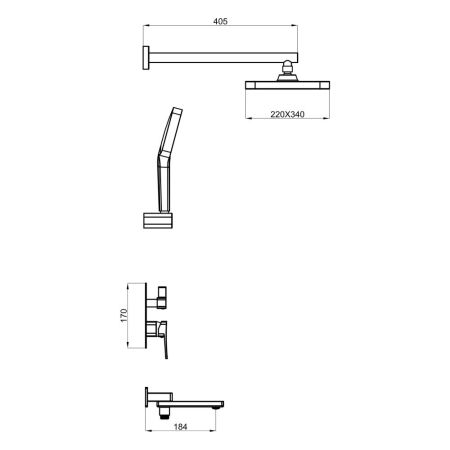 Душевая система встраиваемая Shevanik S9935C, белый