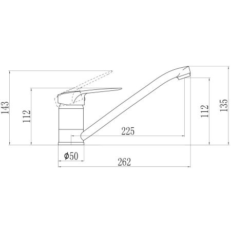 Смеситель для кухни Savol S-T4904-1, хром, артикул S-T4904-1