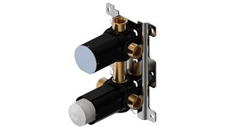 Oioli, внутренняя часть с боксом к встраиваемому в стену смесителю для душа на 2 потребителя c термостатом