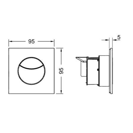 TECEflushpoint, Панель смыва, 2 клавиши, квадратная хром глянцевый, артикул 9240979