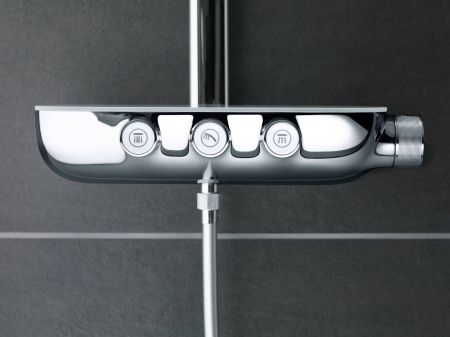 Душевая система GROHE Rainshower SmartControl 360 DUO с термостатическим смесителем для настенного монтажа, белая луна (26250LS0), артикул 26250LS0