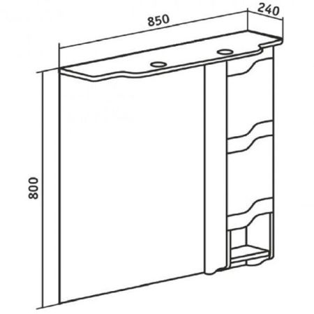 Зеркало со шкафом Runo Стиль 85 4620750025403 с подсветкой Белое