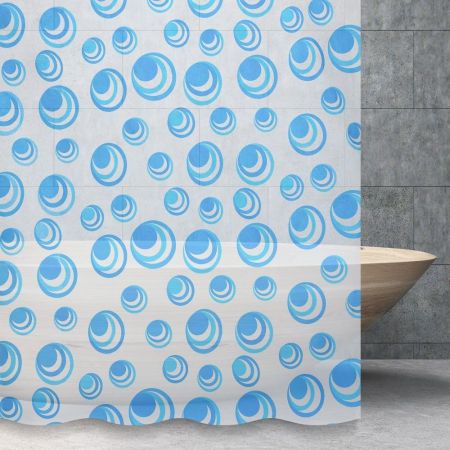 Штора для ванной комнаты Savol S-6PEVA01, круги, артикул S-6PEVA01