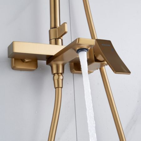 Душевая система Shevanik S4436G, золотой сатин