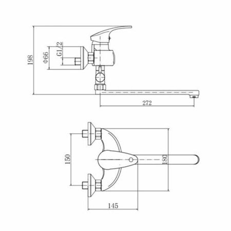 Смеситель для ванны FASHUN A2121, хром, артикул A2121
