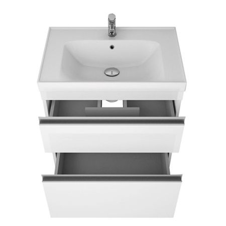 Тумба с раковиной подвесная/напольная Dreja Grace Plus 60 см, белый, артикул 99-0904-com