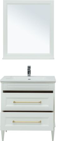 Мебель для ванной Aquanet Бостон М 80 белый (ручки золото, раковина Бостон), артикул 00281193