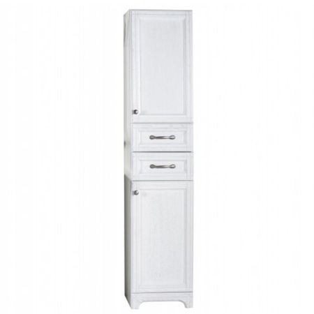 Шкаф пенал ASB-Woodline Берта 40 Белый патина серебро, артикул 10142