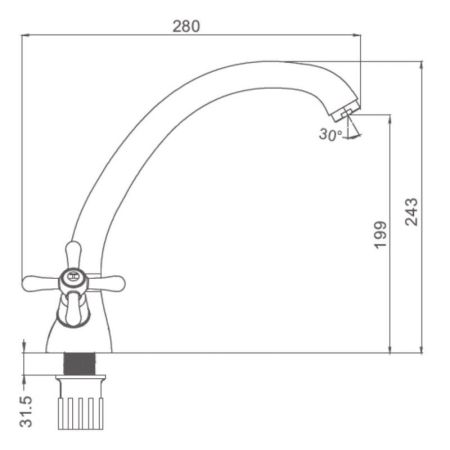Смеситель для кухни Prohanss P10.40, хром