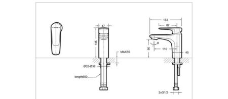 Смеситель для раковины Bravat SOURCE F1173218CP-ENG, хром